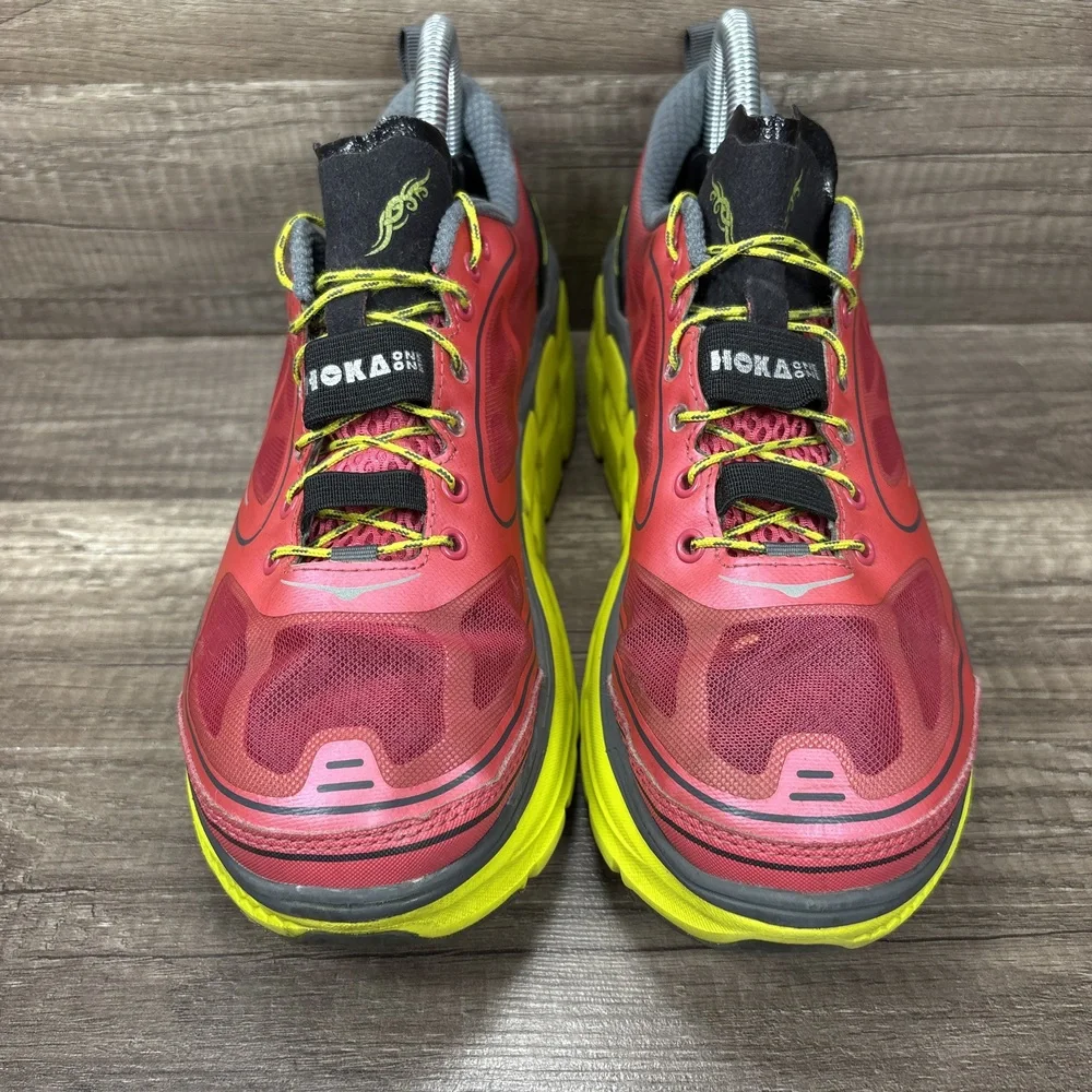Hoka Conquest Red Yellow Womens US Size 8 EUR 40 Running Shoes